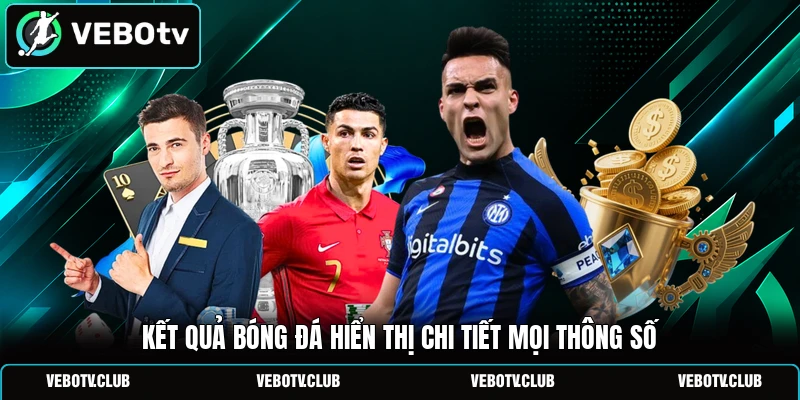 Kết quả bóng đá hiển thị chi tiết mọi thông số
